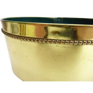 Vintage Spring Decor Retro Flower Brass Planter Regal Hollywood, Plant Pot